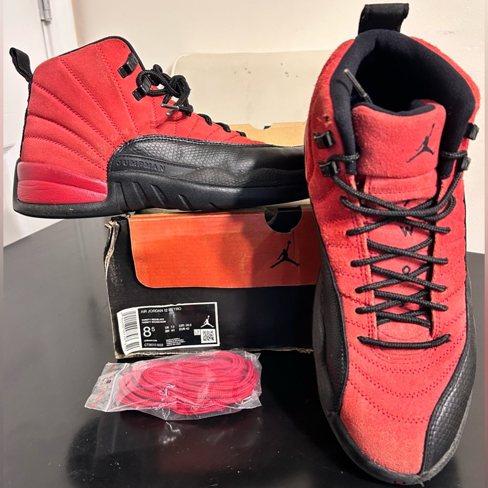 *SALE*Nike Air Jordan Xll 12 Retro Classic 
 “Reverse Flu Game” Varsity w Box